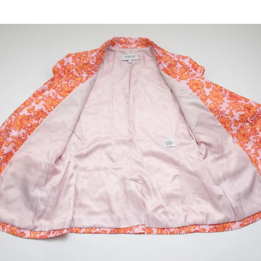 Derek Lam 10 Crosby Vadella Shorts & Irina Blazer Jacket Set Orange Pink Size 12 - Picture 11 of 16